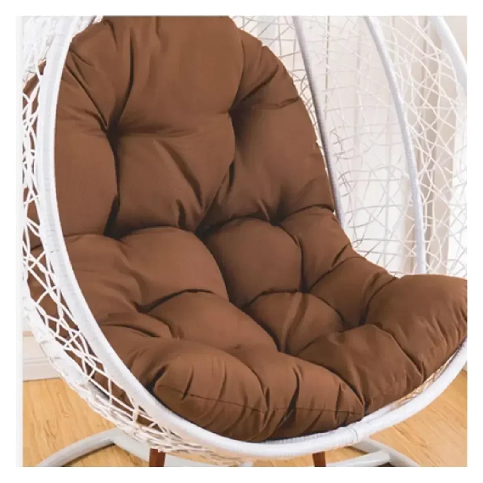 RRYPBOVG Hanging Chair Cushion Outdoor Thickened Egg Chair Cushion Seat Pad Backrest Pillow Rocking Mat Swing(Coffee)