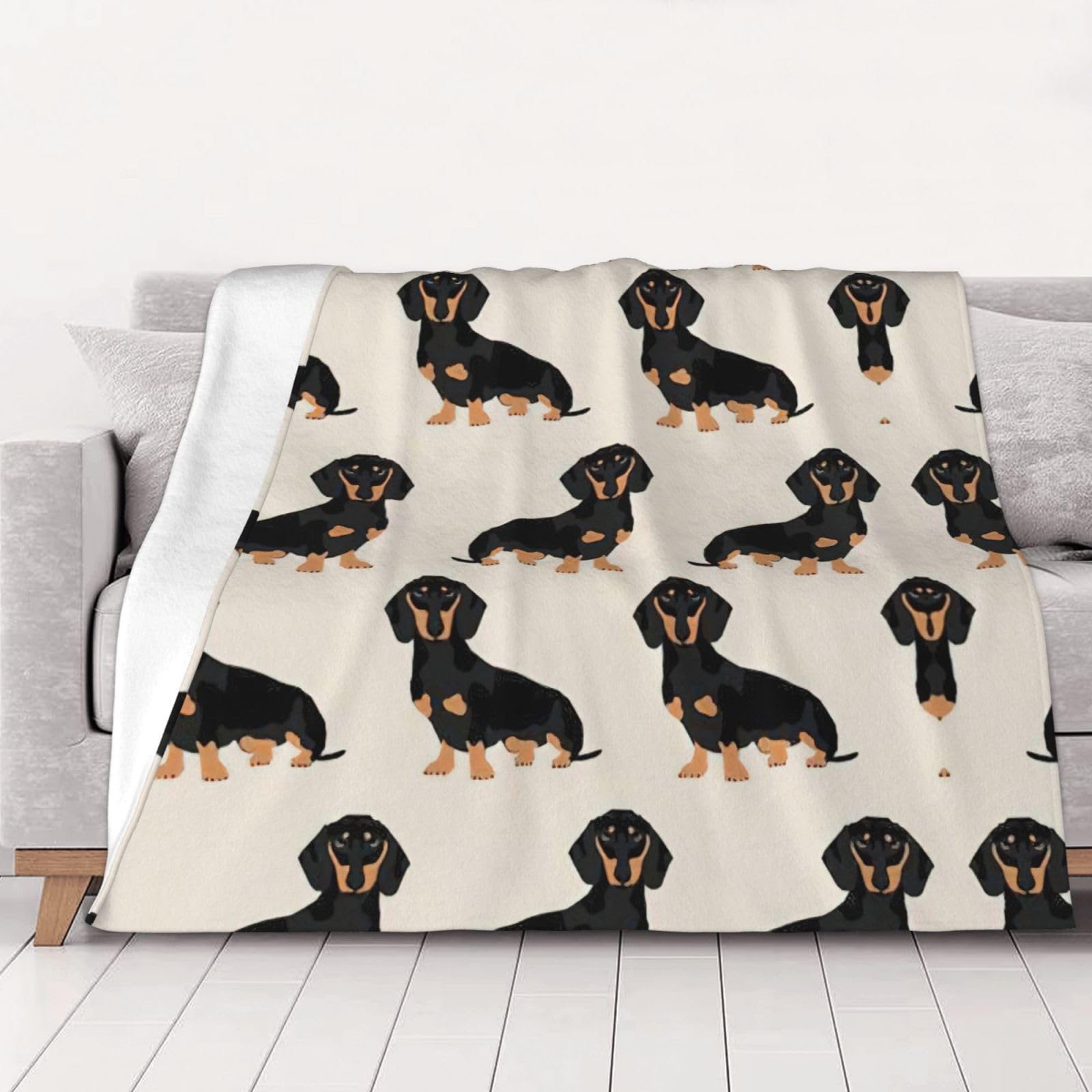 Super Soft Dachshund Dog Blanket for Couch Bed Washable Cozy for All Seasons 60"x80"