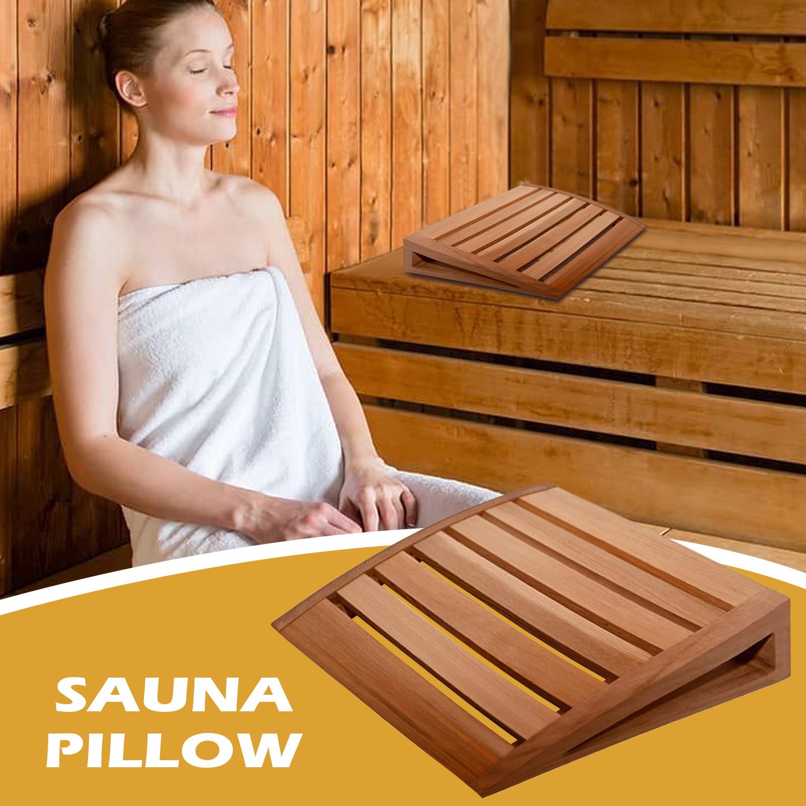 Coussin de nuque pour sauna, antidérapant, respirant, multifonction, en bois, pour sauna, appuie-tête et dossier – pour femmes, hommes, adultes, maison, spa, chambre, repos, relaxation