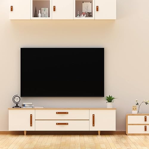 Miniatura 3 de Tiradores de cuero para cajones, 6 pomos de cuero para gabinete, asas suaves, paso de agujero ajustable, adecuado para sala de estar, dormitorio,