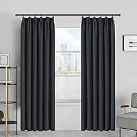 Vista 80 de MAIHER Cortina plisada para oscurecer la habitación, de 108 pulgadas, triple tejido, con aislamiento térmico, ahorro de energía, cortina plisada