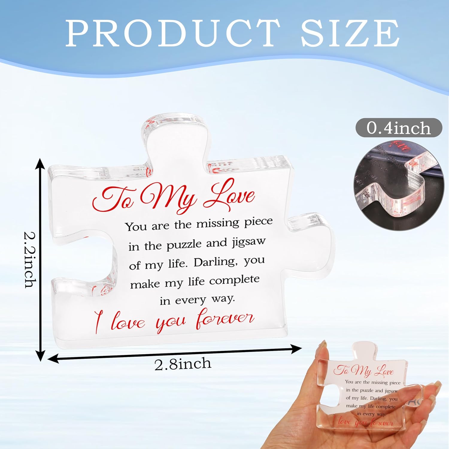 I Love You Gifts for Him Her - Romantic Valentine's Day Gifts, to My Love Acrylic Block Puzzle, Gifts for Women Men, Christmas for Wife, Husband, Girlfriend, Boyfriend, Couple image 4