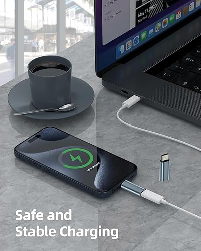 Miniatura 8 de Paquete de 2 adaptadores Lightning a USB C para iPhone 15, carga rápida PD compatible con iPhone 15 SeriesMacBookLaptopiPadSamsung y más