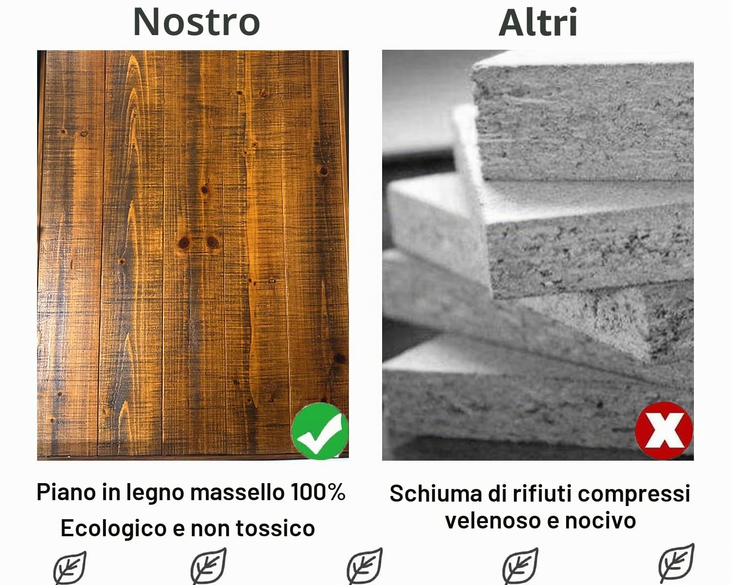 IBF Scrivanie da ufficio in legno massiccio a 60 pollici per computer piccole scrivanie per la casa | Grande tavolo minimalista rustico in vero legno naturale per casa ufficio industriale PC Gaming Computer workstation