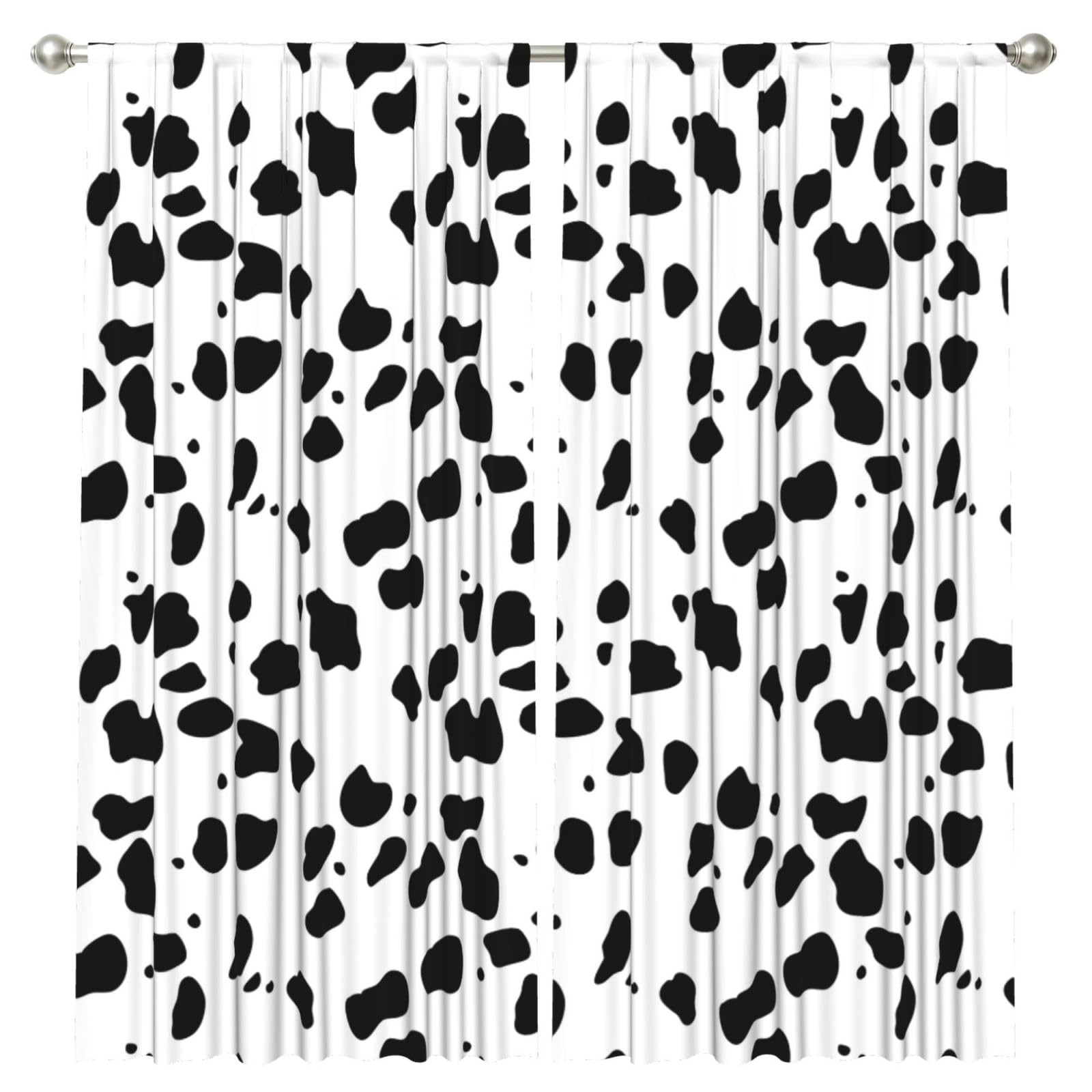 InOmak Dalmatian Dog Print Black Spot, 2 Panels Window Curtains 52 x 84 Inch Blackout Curtains for Living Room Bedroom