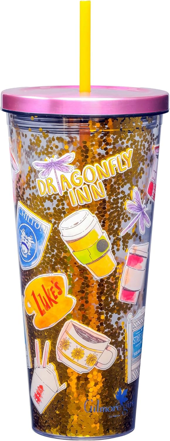 Spoontiques Large Looney Tunes Cup Tumbler with Stainless Steel Lid and Straw - 32 oz - Acrylic