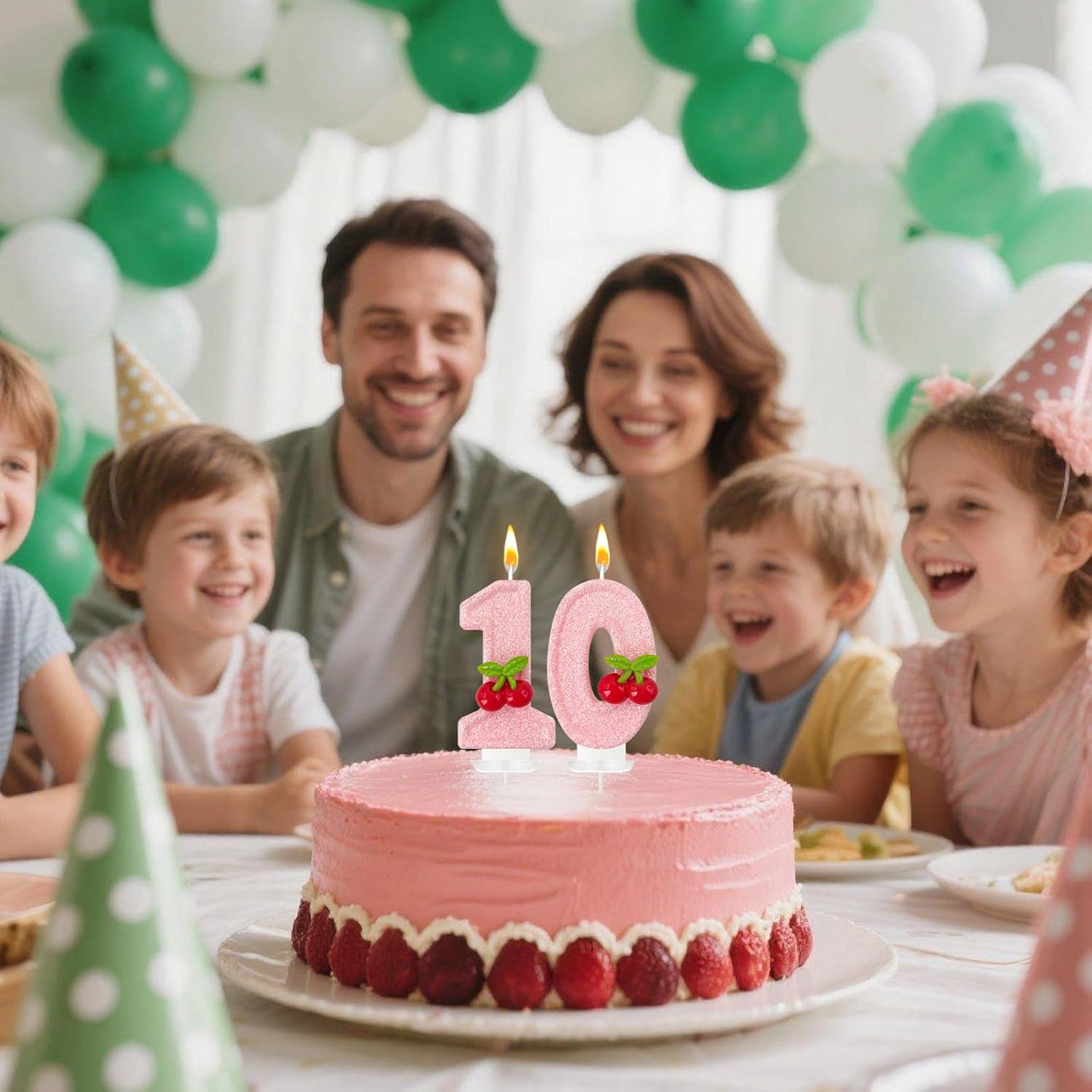 Cherry Number Birthday Cake Candles, Cherry Theme Party Decoration Supplies, Cake & Cupcake Decoration Gifts (Number 1)