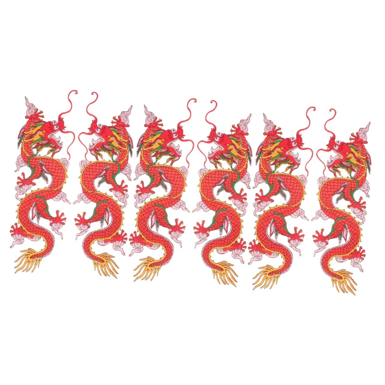 Operitacx 6piezas Parches De Ropa Forma De Dragón Unidades Parches De Resistentes Apliques Bordados Para Decorar Gorras y Prendas Planchar o Coser