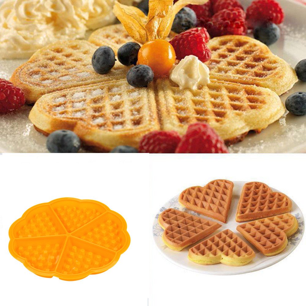 Kitchen Silicone Mini Round Waffles Pan Cake Baking Mould Mold Waffle Tray