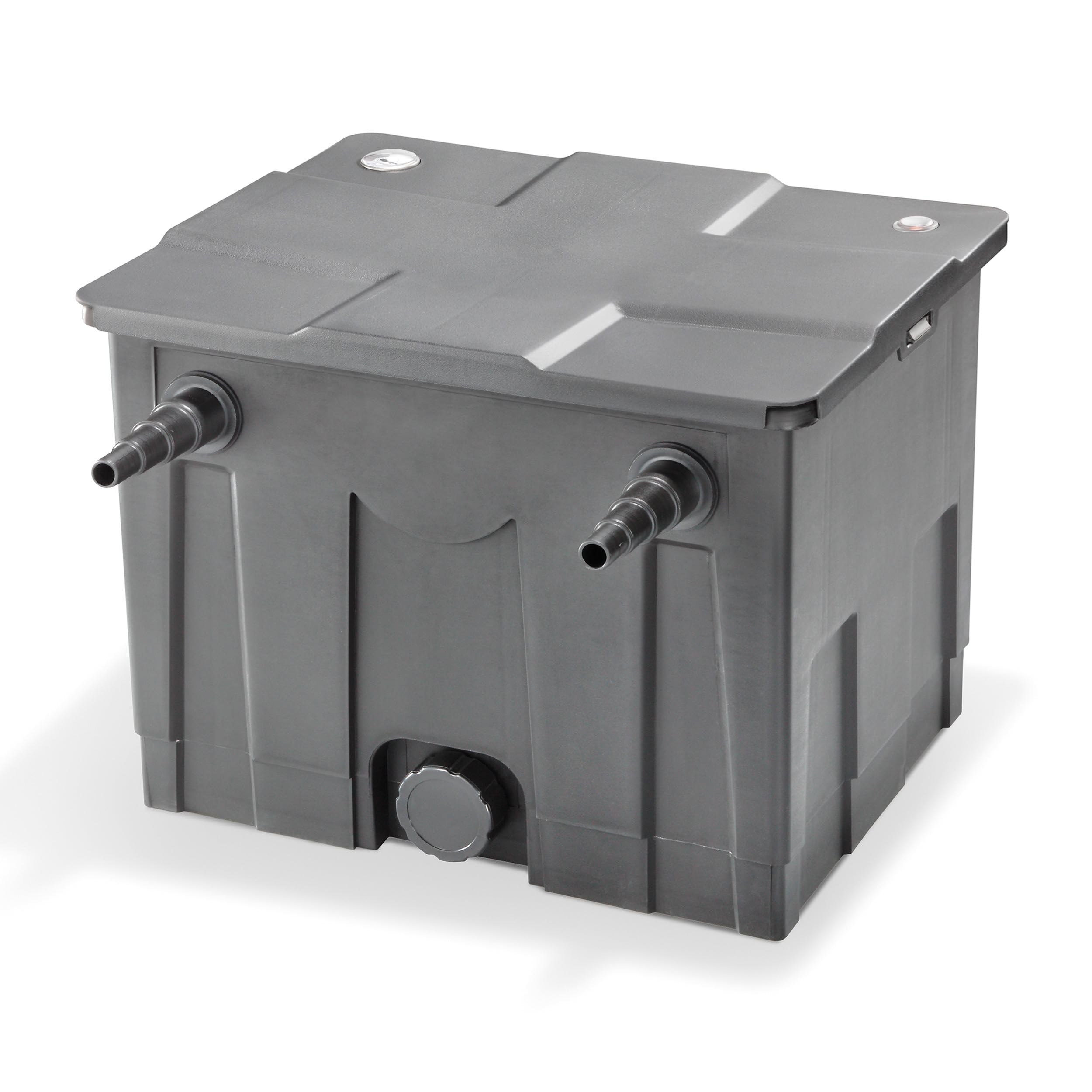 esotec BioFilter ES350 Teichfilter Box, 4 Stufen Filtersystem, Filtermaterial inklusive, bis 12000l Wasservolumen, Bio-Filterbälle Durchlauffilter, Außenfilter Filteranlage 8000 l/h, 101090