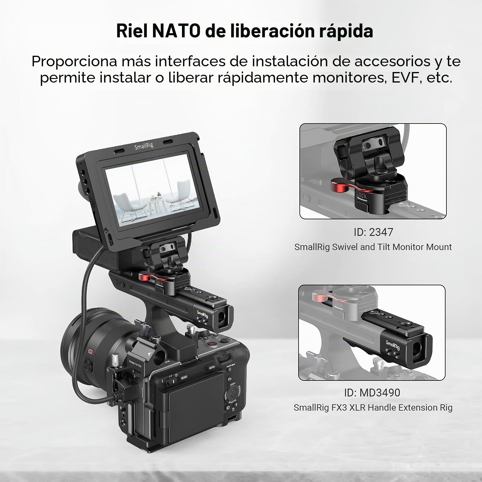 SMALLRIG XLR Extensión Rig de Handle para Sony FX3 - MD3490