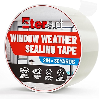 防水密封胶带 2英寸 x 30码 屋外窗门防漏粘胶胶带