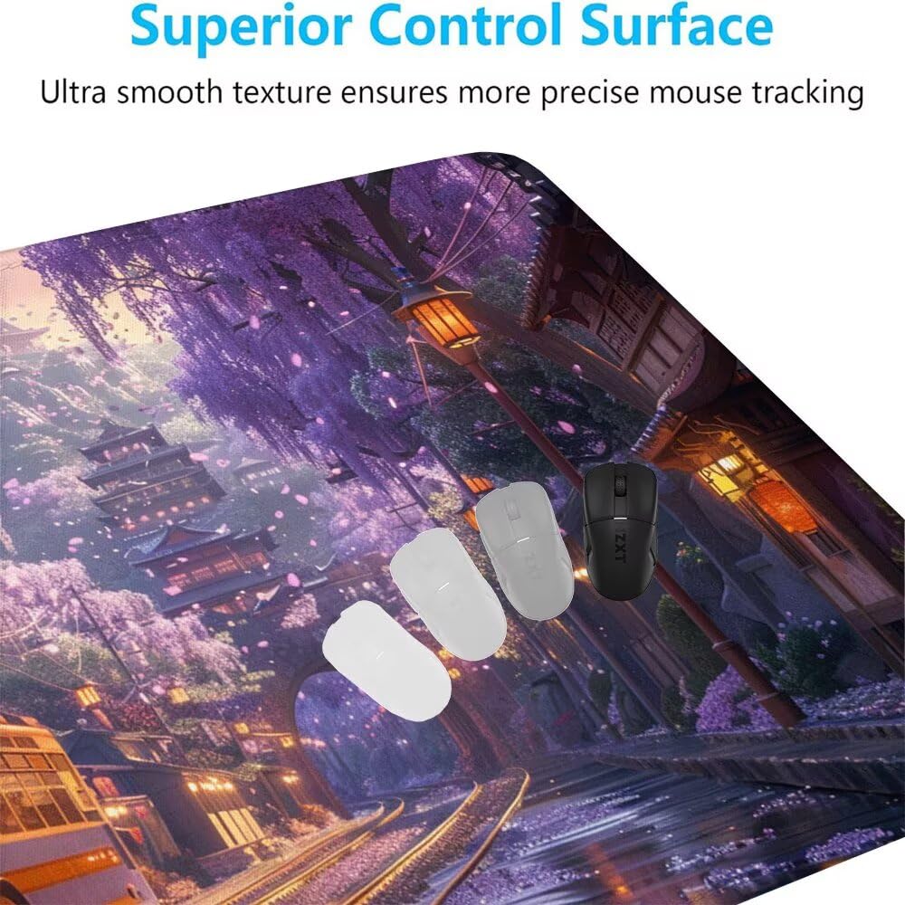 Giappone Tappetino Mouse XXL 1000x500x3mm, Gaming Tappetino Mouse Treno Mousepad con Base in Impermeabile Gomma Antiscivolo per Tastiera Computer Ufficio Idea Regalo Festa del Papà e Compleanno X-850