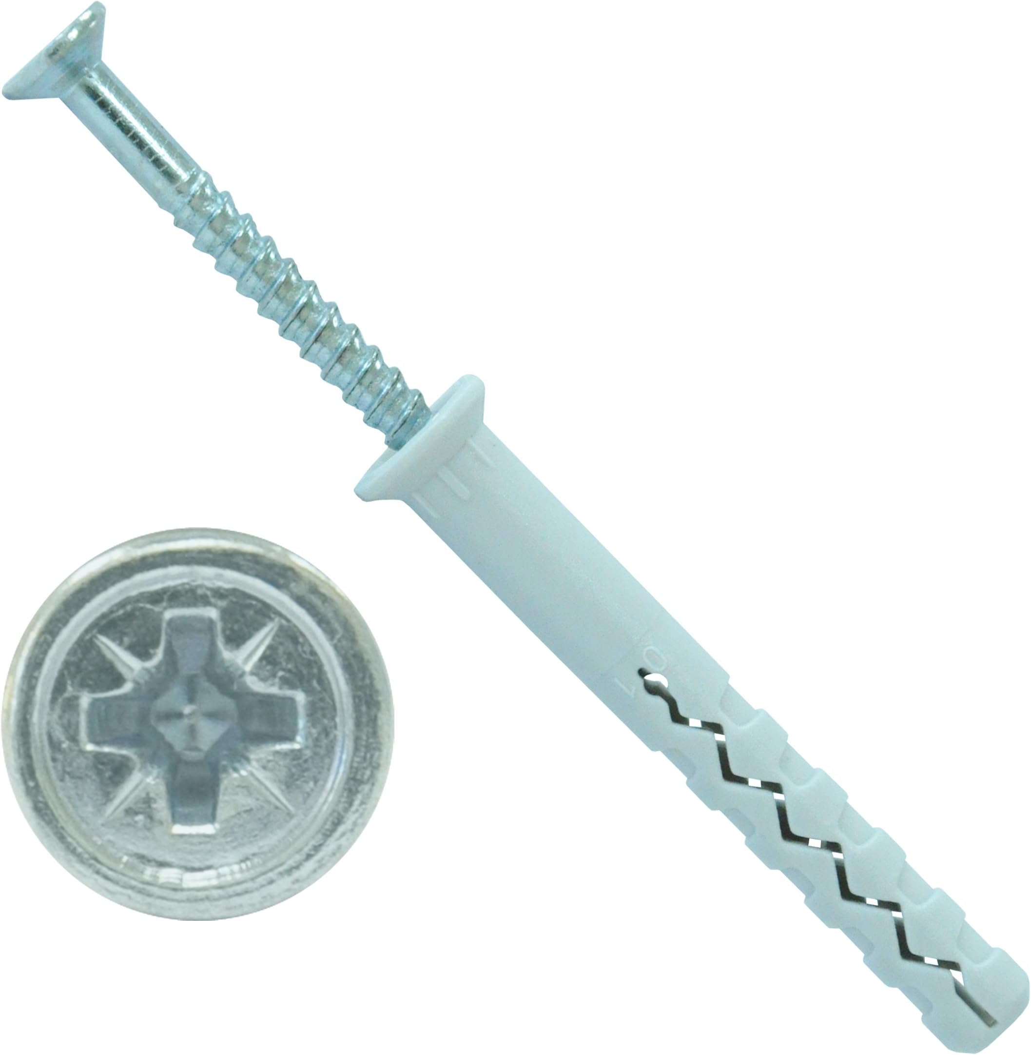 Parco Wall Plug ND 6.0 x 80 mm Galvanised Nails Pack of 100 [Energy Class A+]
