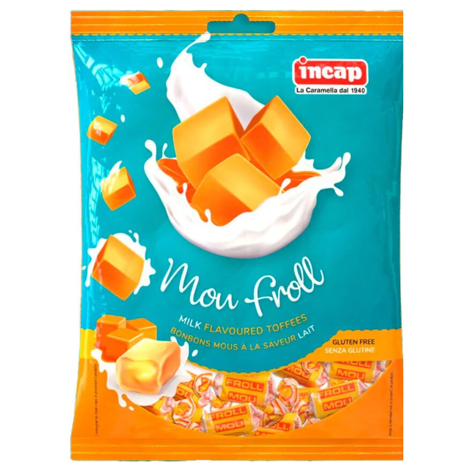 Caramelos suaves de toffee Incap Mou Froll Caramelo Mou Leche sobre 200 g