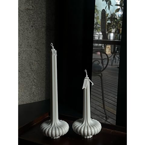 Pumpkin Base Candle - Set of 2 Handmade Pillar Scented Soy Wax Candles, Elegant Aes...