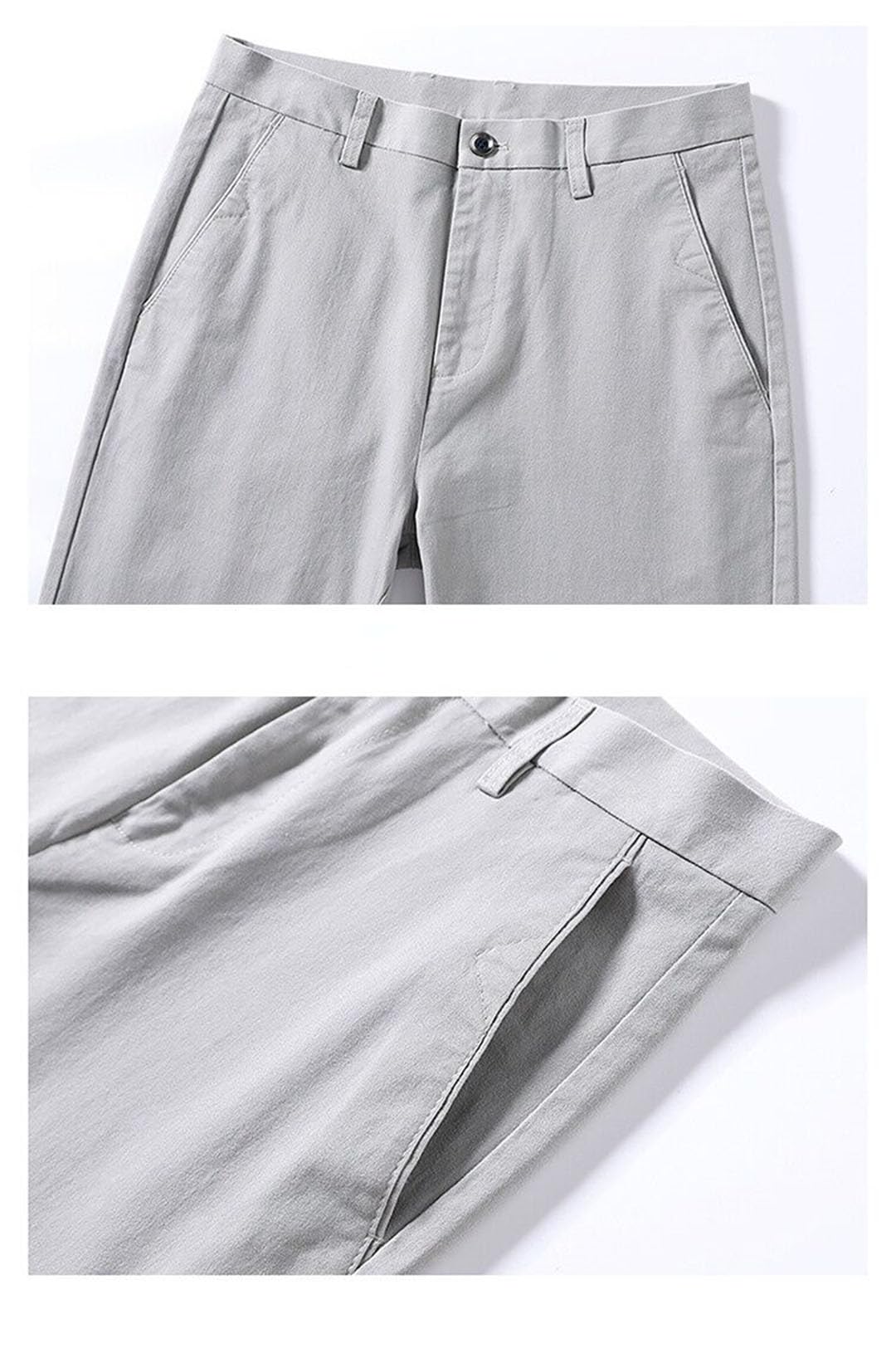 Vogrtcc Pantalones De Algodón Informales para Hombre, Pantalones Rectos Holgados con Bolsillo, Pantalones Elásticos De Gran Tamaño