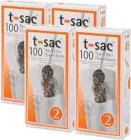 T-Sac Sacos de filtro de chá, infusor de chá descartável, número 2, capacidade de 2 a 4 xícaras, conjunto de 400