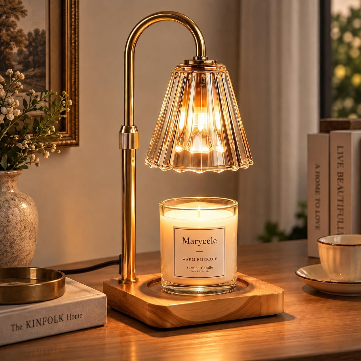 Marycele Candle Warmer Lamp with Timer for Yankee Candles, Christmas Decor | Adjustable Height Wax Melt Warmer, Birthday Gifts for Mom Women, Thanksgiving Decorations Christmas Decor Gifts, Office Dec