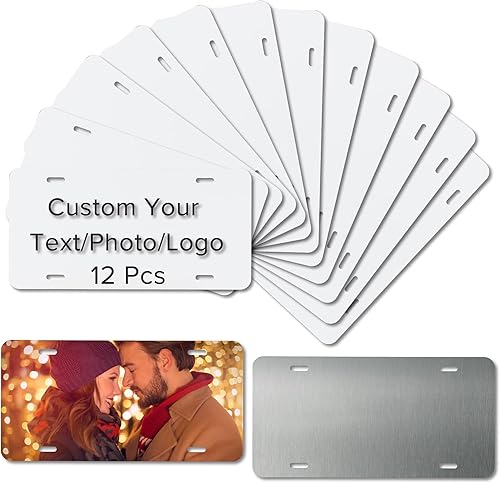 Miniatura 8 de 8 piezas de sublimación en blanco para matrícula, etiqueta de aluminio para placa de automóvil, transferencia térmica de imagen de bricolaje,
