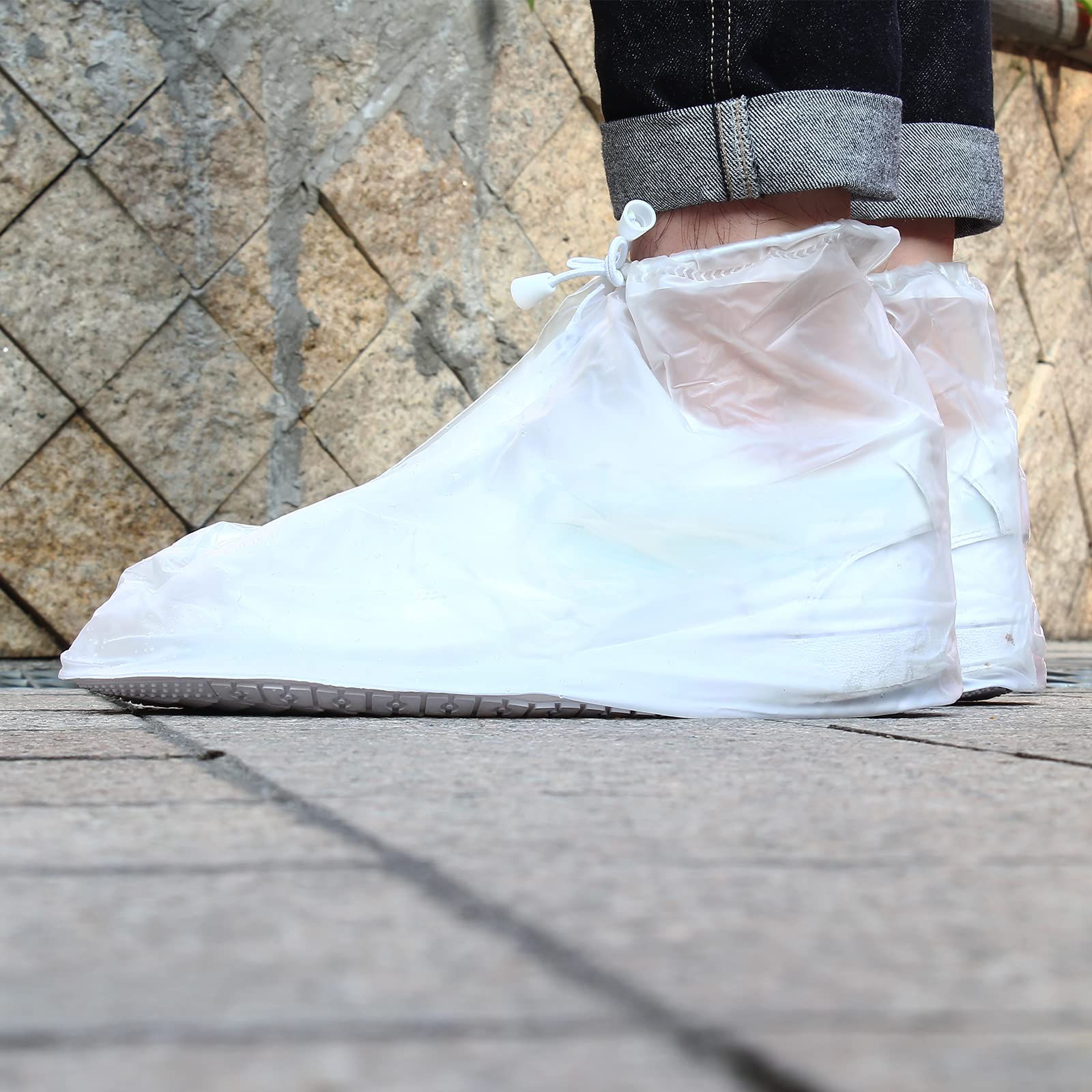 BokWin Waterproof Boot Covers Reusable,L/11.2 Inch Slip Resistant Rubber Shoe Rain Cover,PVC Women Men Kids Boot Cover for Hiking Rainy Travel (White) (B0BHYRGFHT) Amazon Price History, Amazon Price Tracker