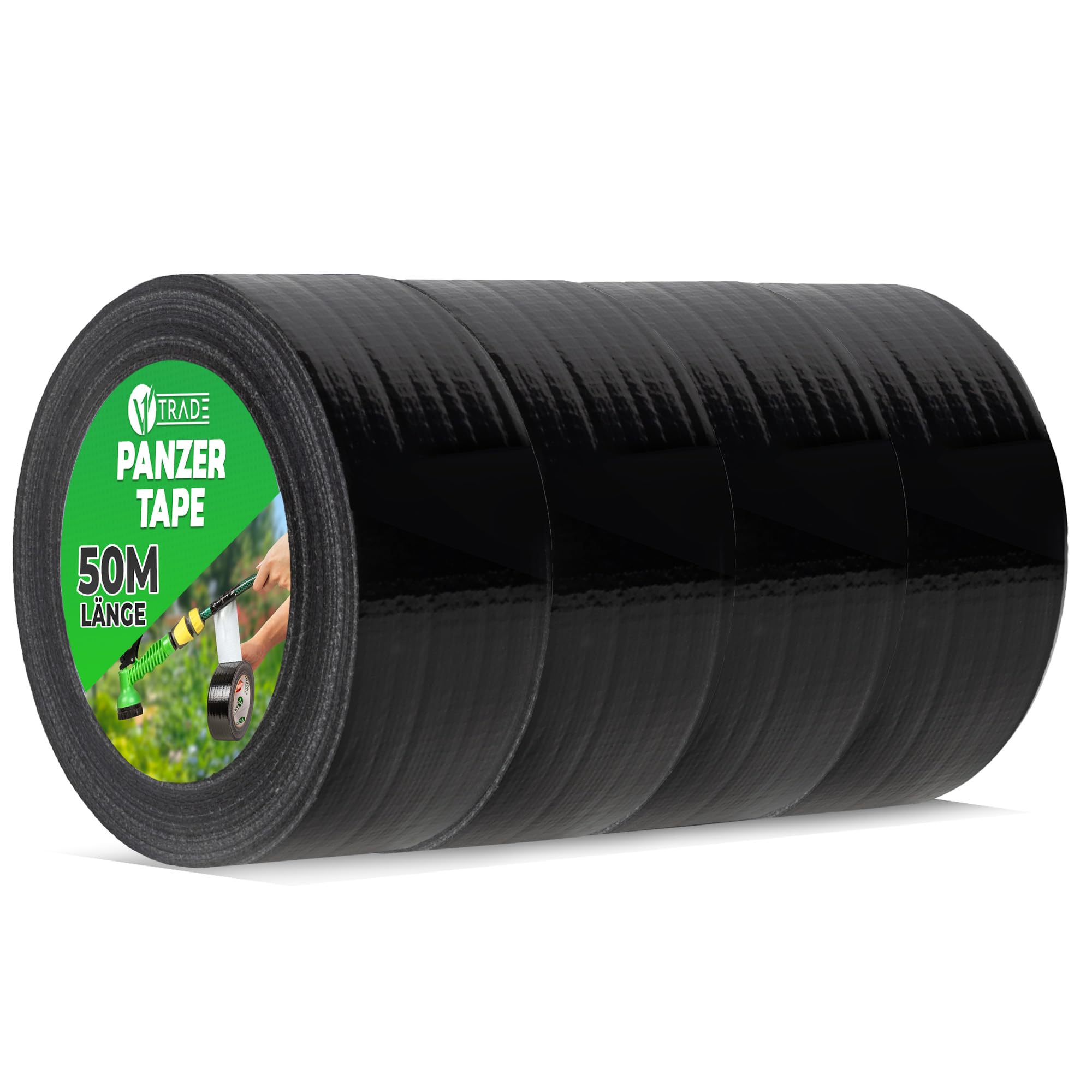 V1 TRADE Pantsertape, zwart, 48 mm x 50 m, 2 x pantsertape, extra sterk