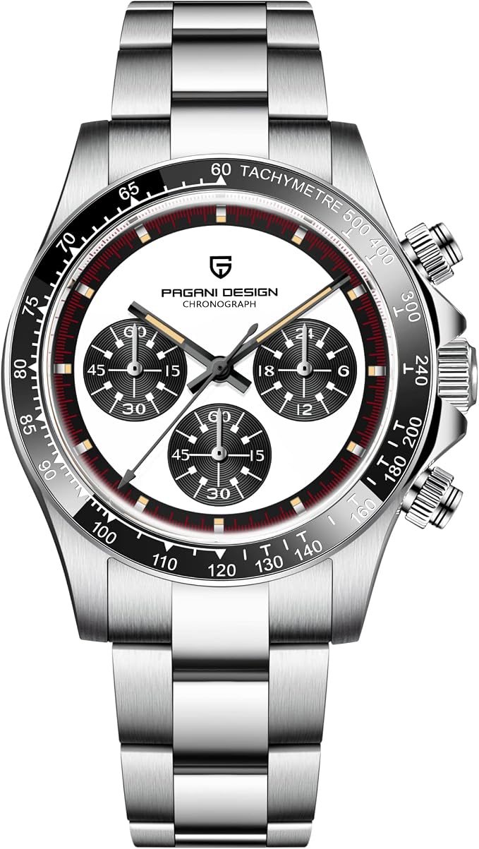 Amazon.com: Pagani Design Men's Watch Chronograph-Fashion Stainless Steel  100M Waterproof Watch-High Hardness Sapphire Men's Watch PD-1676 (White  red) : Clothing, Shoes & Jewelry
