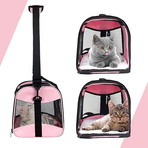 Miniatura 3 de Transportador grande para perros y gatos de hasta 30 libras, transportador para perros grandes, lado suave, plegable para cachorros (XL, rosa)