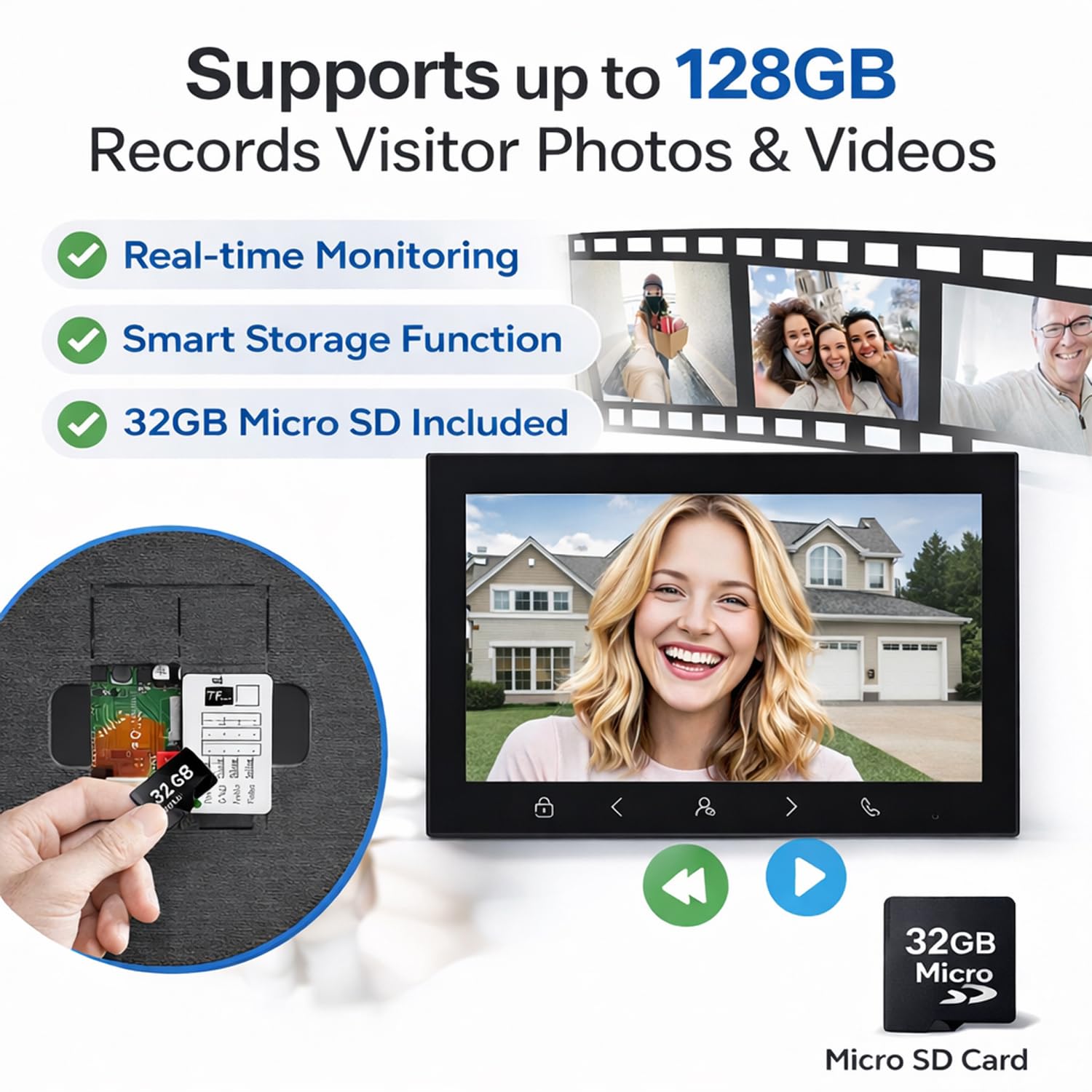 Visiophone WiFi TUYA avec contrôle d’accès, interphone vidéo connecté, ouverture de porte via application mobile et RFID(IC) / NFC, pour entrées résidentielles et professionnelles(4)