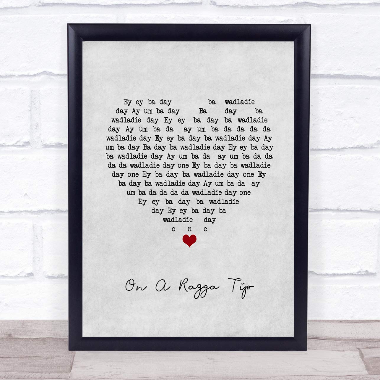 Fingerprint Designs On A Ragga Tip Grey Heart Song Lyric Quote Music Print