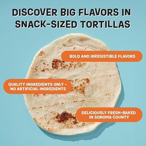 Miniatura 76 de Eureka Tortilla Tortillas orgánicas de harina deliciosas Tortillas artesanales orgánicas Mini granos enteros de 6 pulgadas Veganas, sin OMG