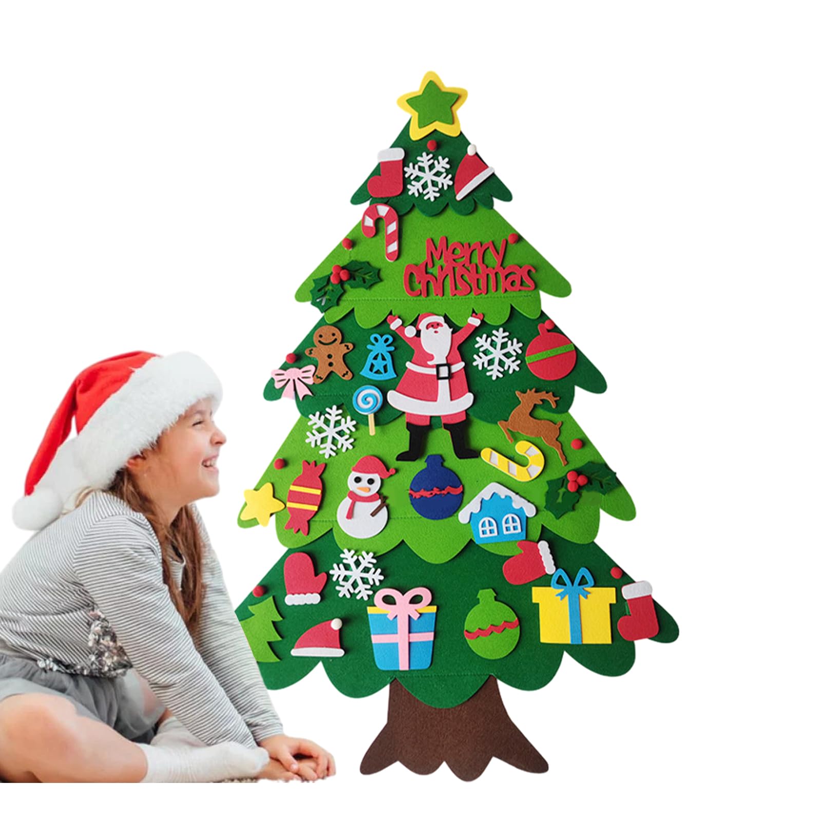フェルトオーナメント付きクリスマスツリー クリスマスツリーセット フェルト収納袋・フェルトオーナメント