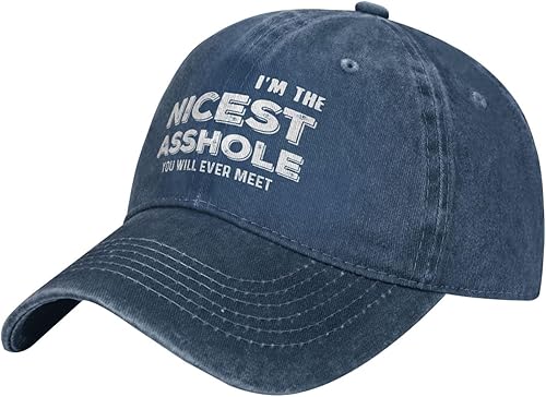 Miniatura 2 de Sombrero divertido con texto en inglés "I I'm the Nicest Asshole You Will Ever Meet Hat Women Dad Hat Fashion Cap