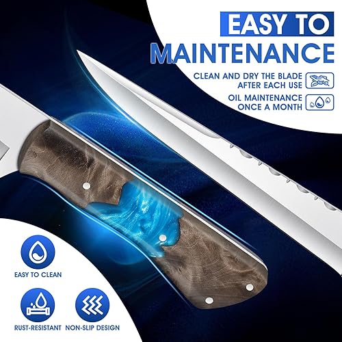 Miniatura 6 de TIVOLI Cuchillo de filete y deshuesador de 8.5 pulgadas para recortar carne, afilado forjado a mano alemán 1.4116 Super Steel Full Tang y diseño de