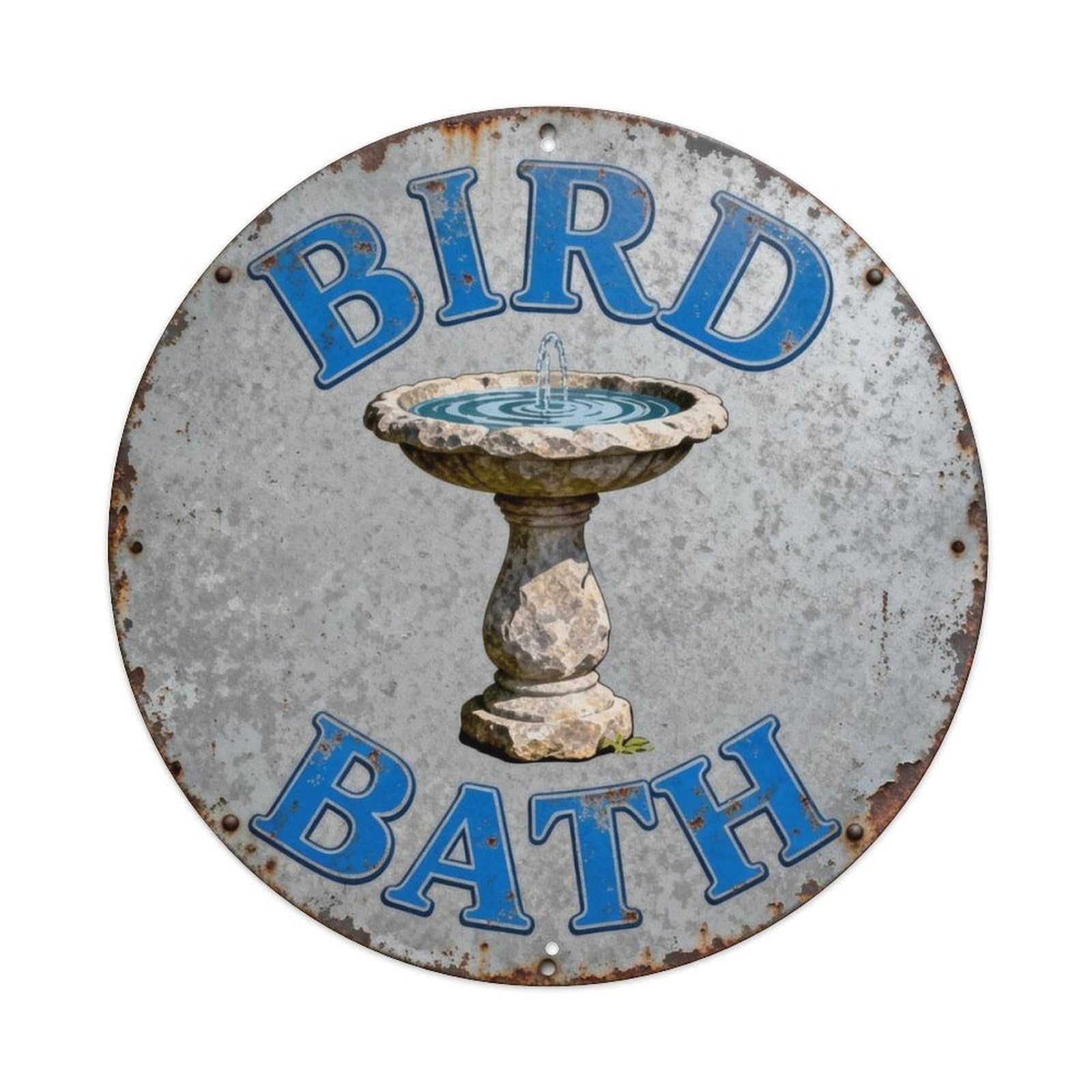 Bird Bath Metal Tin Sign Plaque