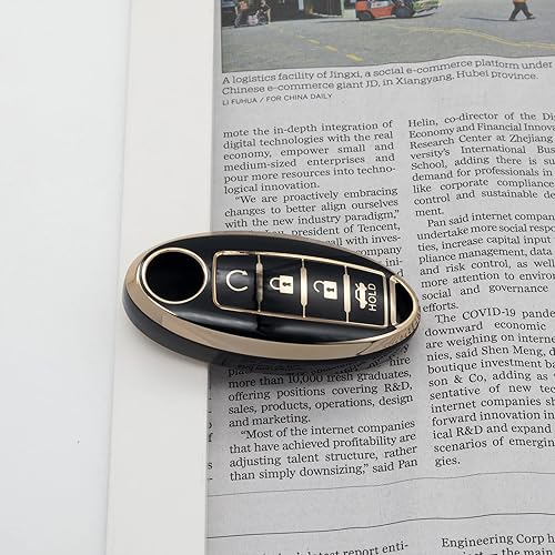 Miniatura 2 de Funda protectora para llavero inteligente de TPU con borde dorado, compatible con Infiniti EX FX X G JX M Q Series para NISSAN ALTIMA COUPE ARMADA