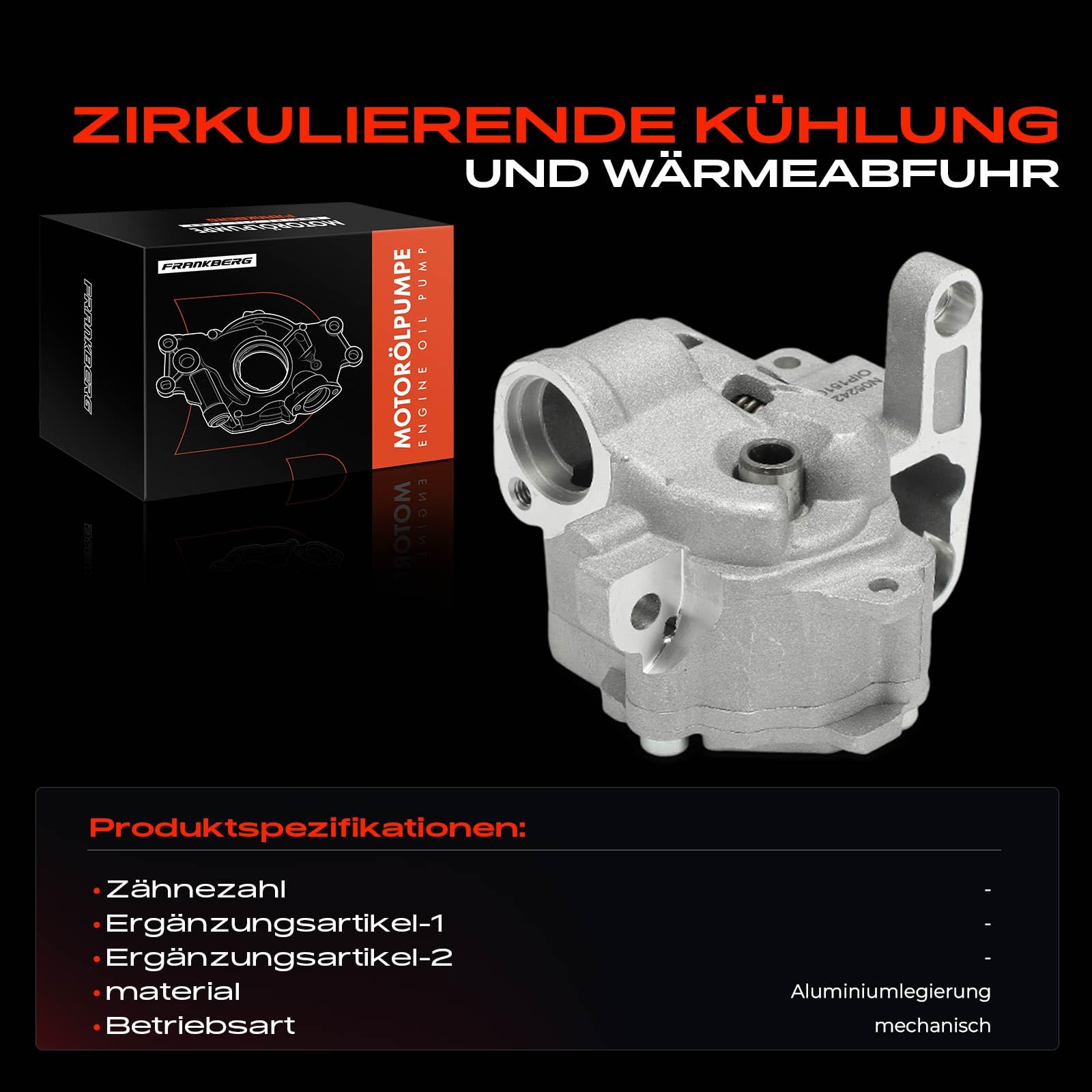Frankberg Ölpumpe Kompatibel mit A3 8P1 2.0L 2003-2012 A4 8EC 2.0L 2004-2008 A6 4F2 2.0L 2004-2011 Golf VI 5K1 2.0L 2008-2013 Passa.t 3C2 2.0L 2005-2010 Replace# 03G115105H