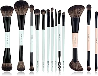 Jessup Juego de brochas de maquillaje de dobl...
