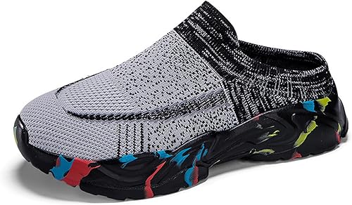 BWSEOBG Women's Clog Knitted Mesh Breathable Platform Slides Sandals Closed Toe 
