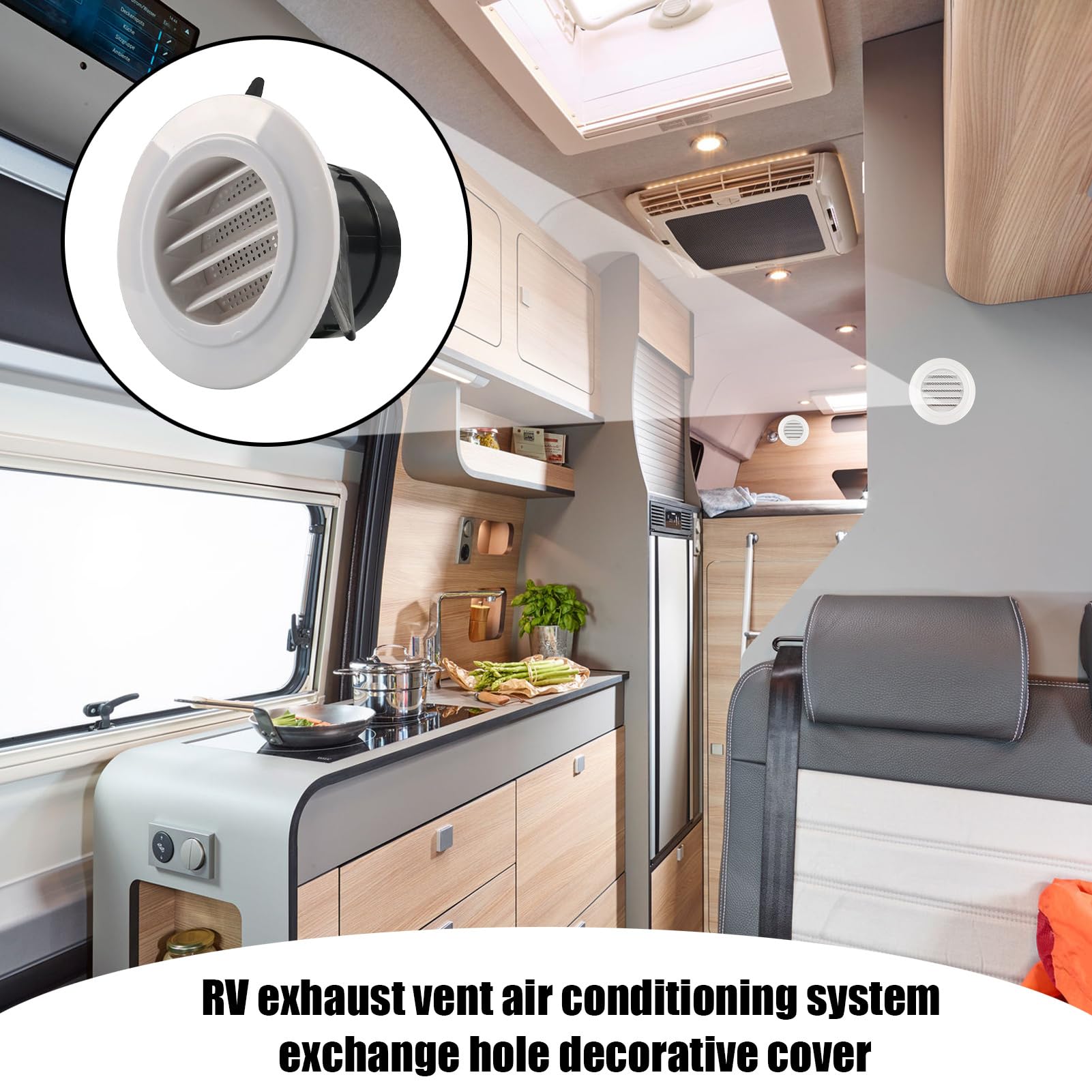 Cubierta de ventilación de CA de Repuesto para, Cubierta de Aire Acondicionado, Accesorios de caravanas, Piezas de ventilación para el hogar móvil para Vacaciones, Viajes, conducción Larga