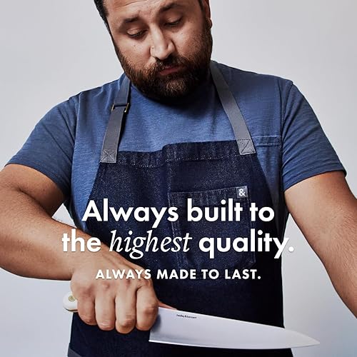 Miniatura 5 de hedley & bennett Essential Apron - Delantal de cocina de mezclilla resistente con bolsillos y lazo para toalla, trabajo de chef profesional para