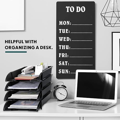 Miniatura 4 de Fainne 8 bandejas de papel apilables para escritorio, bandejas apilables de 8 capas, bandeja organizadora de archivos de plástico y soportes