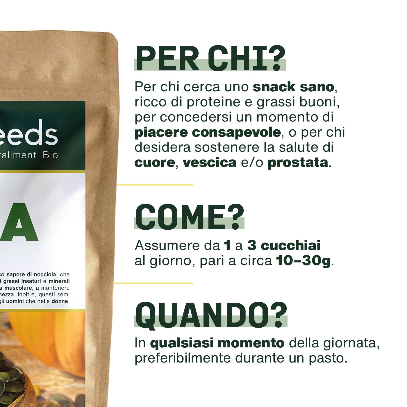 Semi di Zucca BIO 1kg | Origine Europa | Senza Sale, Sgusciati e Crudi | Cucurbita pepo | Qualità Superiore