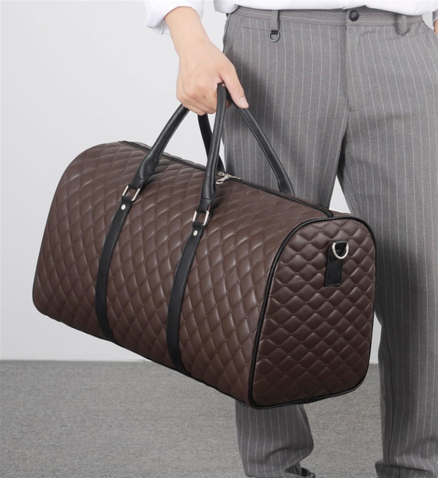 Bolsa Portatrajes Bolsa de Viaje Los Petates De La Ropa Para El Viaje Convertible Grande Del Cuero De La PU Continúan El Bolso Del Fin De Semana Para Las Mujeres Bolsa Portatrajes de Viaje Bolso Porta