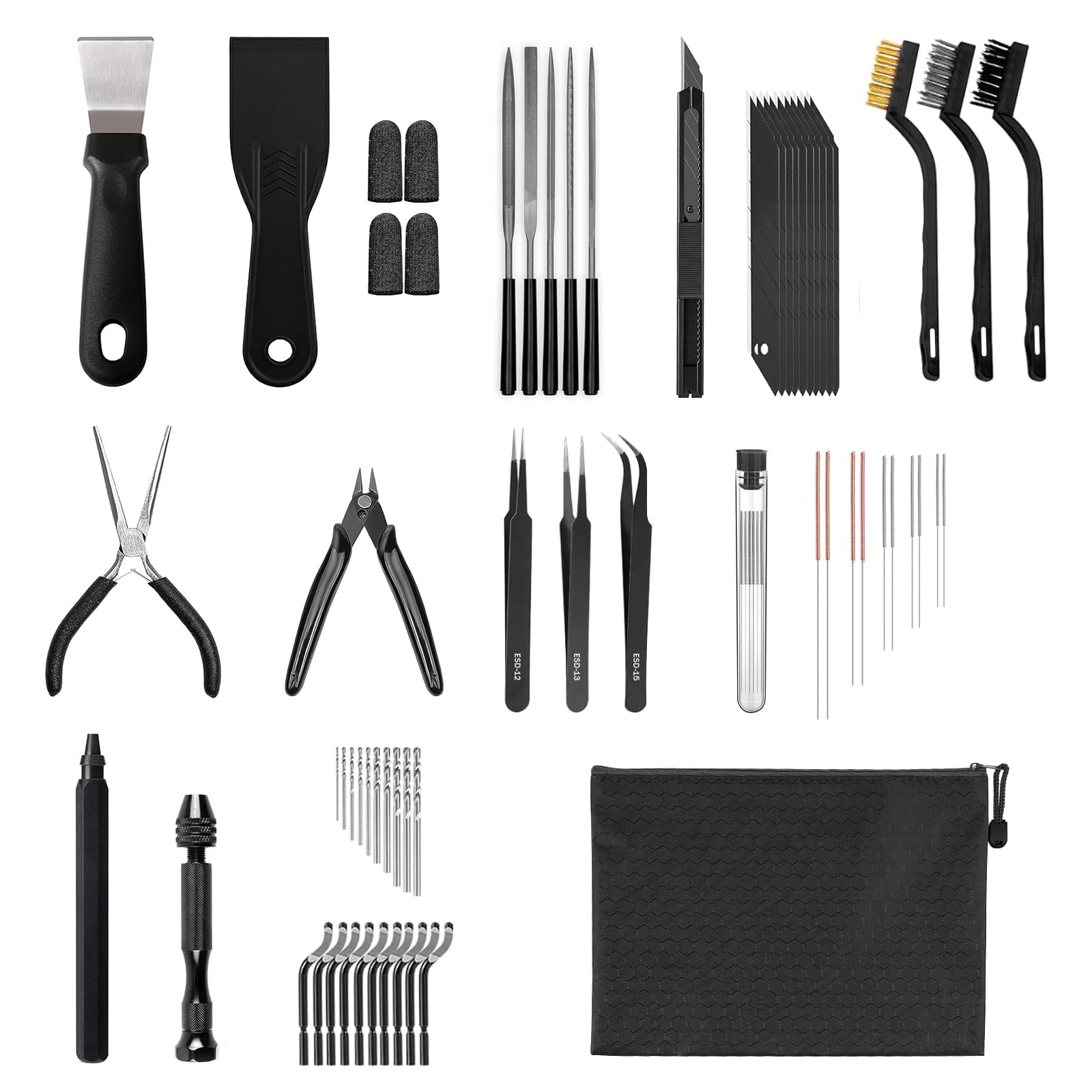 63 Pcs 3D Printer Tools, 3D Printing Tool Kit with Storage Bag