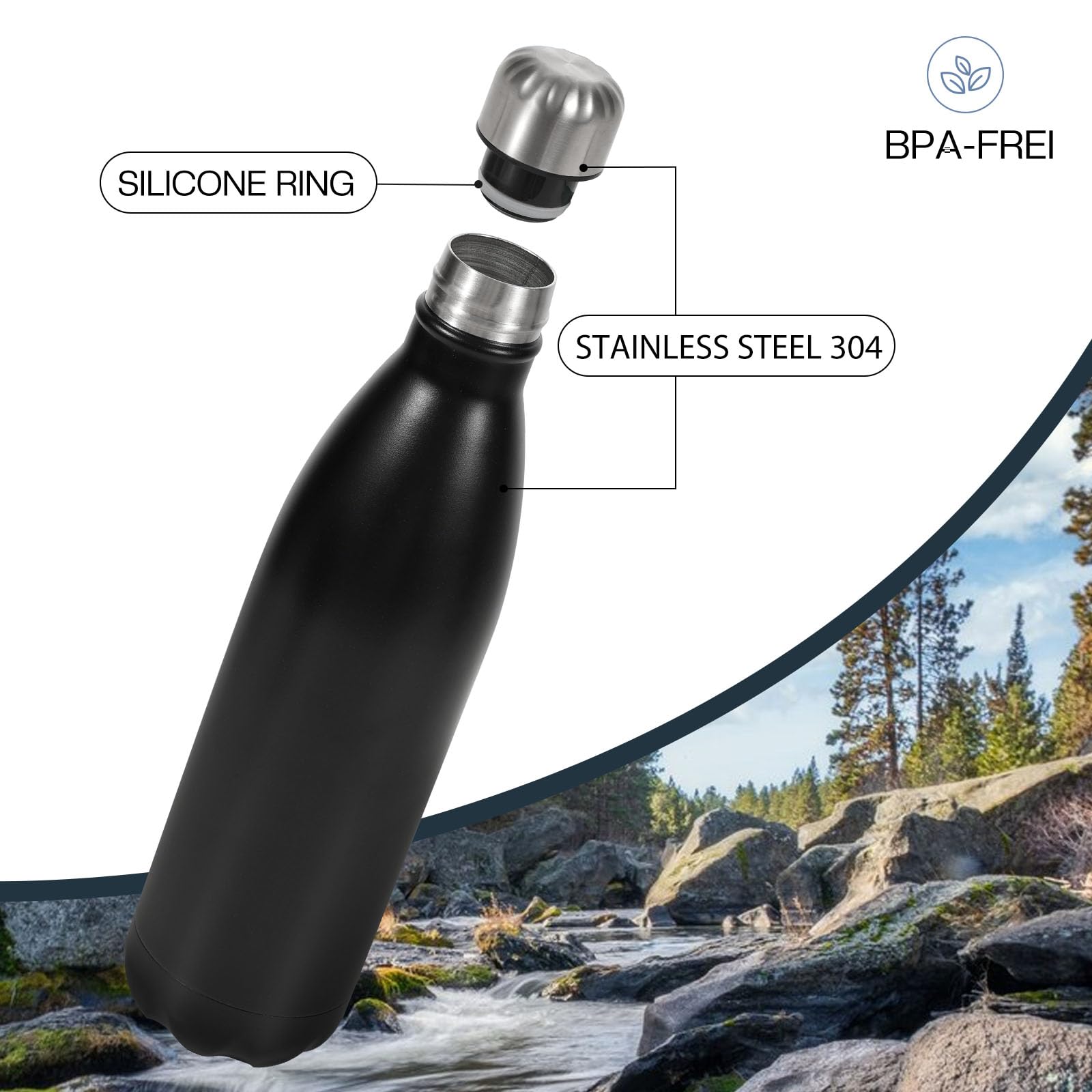 Borraccia Termica In Acciaio Inox 750 Ml - Doppia Parete, Senza BPA, Mantiene Caldo E Freddo - Foto 10