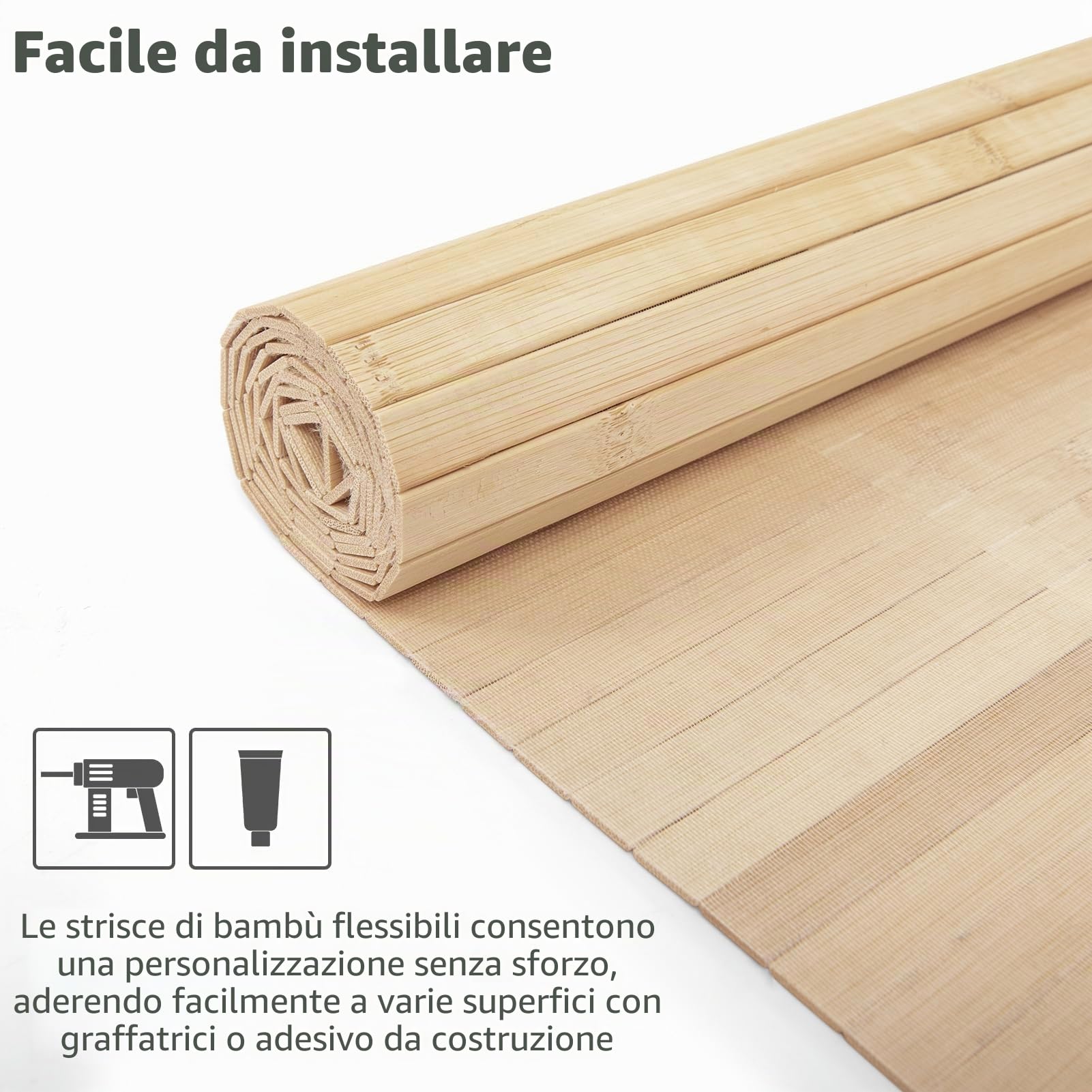 Art3d Pannello da parete in bambù naturale per decorazione da parete interna, rinnovabile, per pareti, soffitti, mobili, armadietti, ufficio, 30 x 244 cm, carbonizzato