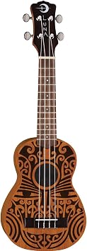 Luna Tribal Mahogany Concert Ukulele, Satin Natural