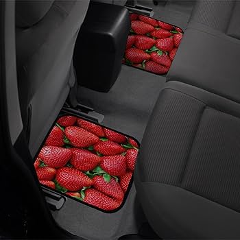 Amazon.co.jp: イチゴ柄 いちご 苺 カーマット 4点セット 車用