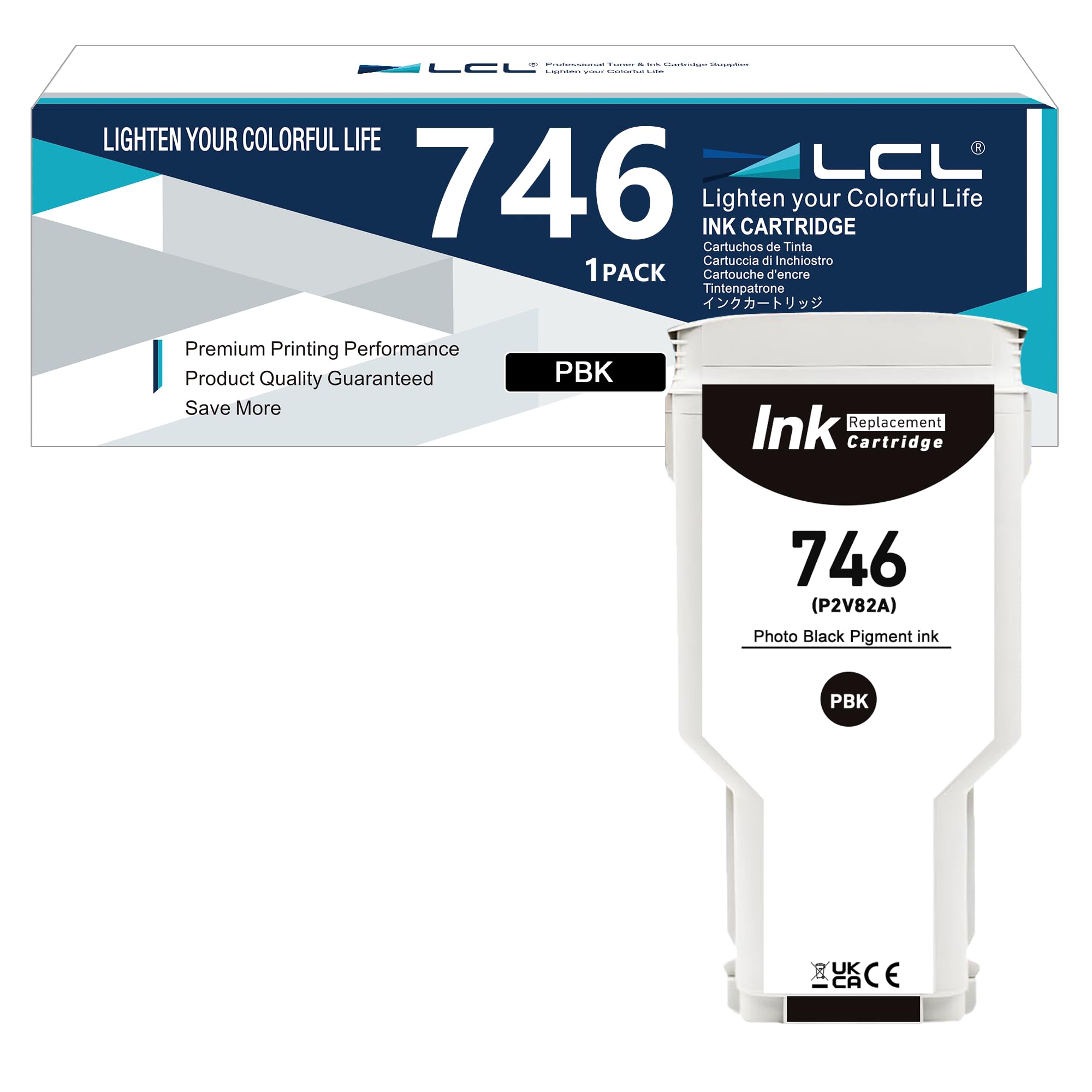 LCL 746 746XL PBK ad alta capacità da 300-ml Cartuccia d'inchiostro | Sostituzione per HP 746 P2V82A Compatibili con HP DesignJet Z6 Printer HP DesignJet Z9+ Printer (1-Pack)